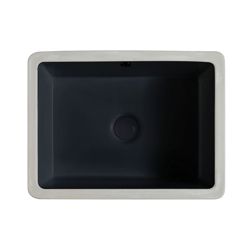 Koko undermount rectangular matte black basin with overflow ring