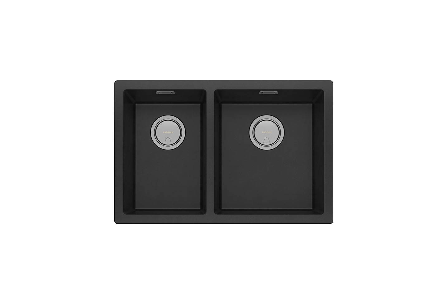 5000 Series 1 and 3/4 Right Hand Bowl Sink in matte black finish with quartz and resin composition