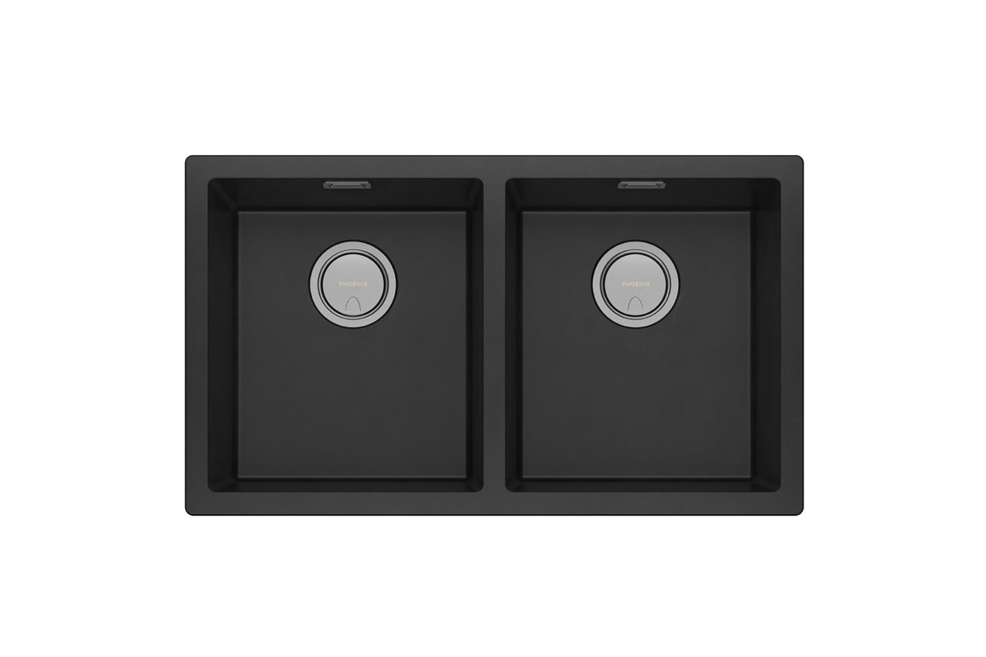 5000 Series Double Bowl Sink in matte black finish, 802x466mm, quartz and resin composition