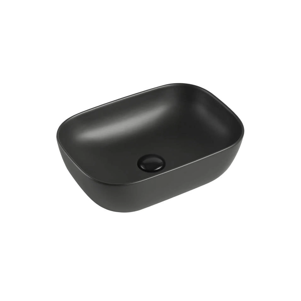 Aquanet Countertop Basin 455×325×135mm in gloss white ceramic, double glazed, no overflow.